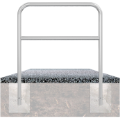 Hoop of steel tube |  48 x 2,5 mm | with cross bar | for casting in concrete | total width 1500 mm | total height 1400 mm | hot-dip galvanized